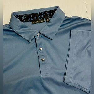 Devereux Golf Men’s DVXR Polo Shirt XXL Blue Performance Stretch Golf Polo